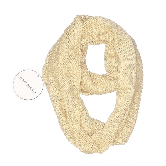 New Under One Sky Knit Light Tan Infinity Scarf - Picture 1 of 4